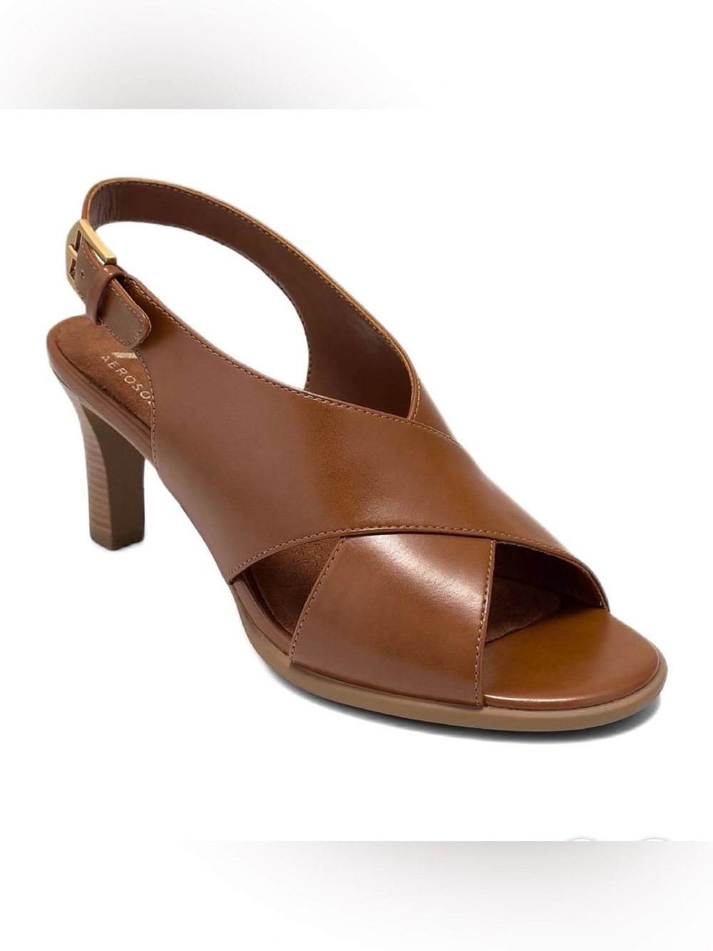 AEROSOLES Cognac  Cross-Strap Slingback Heels